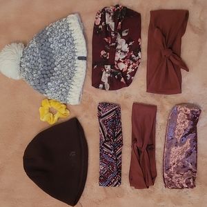 Beanie & Headband Bundle (2 Beanies & 6 Soft Stretchy Headbands)